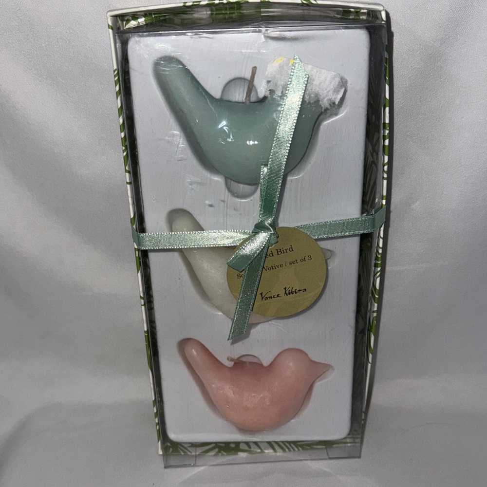 Vance Kitira Scented Bird Votive Set of 3 NWT Gardenia